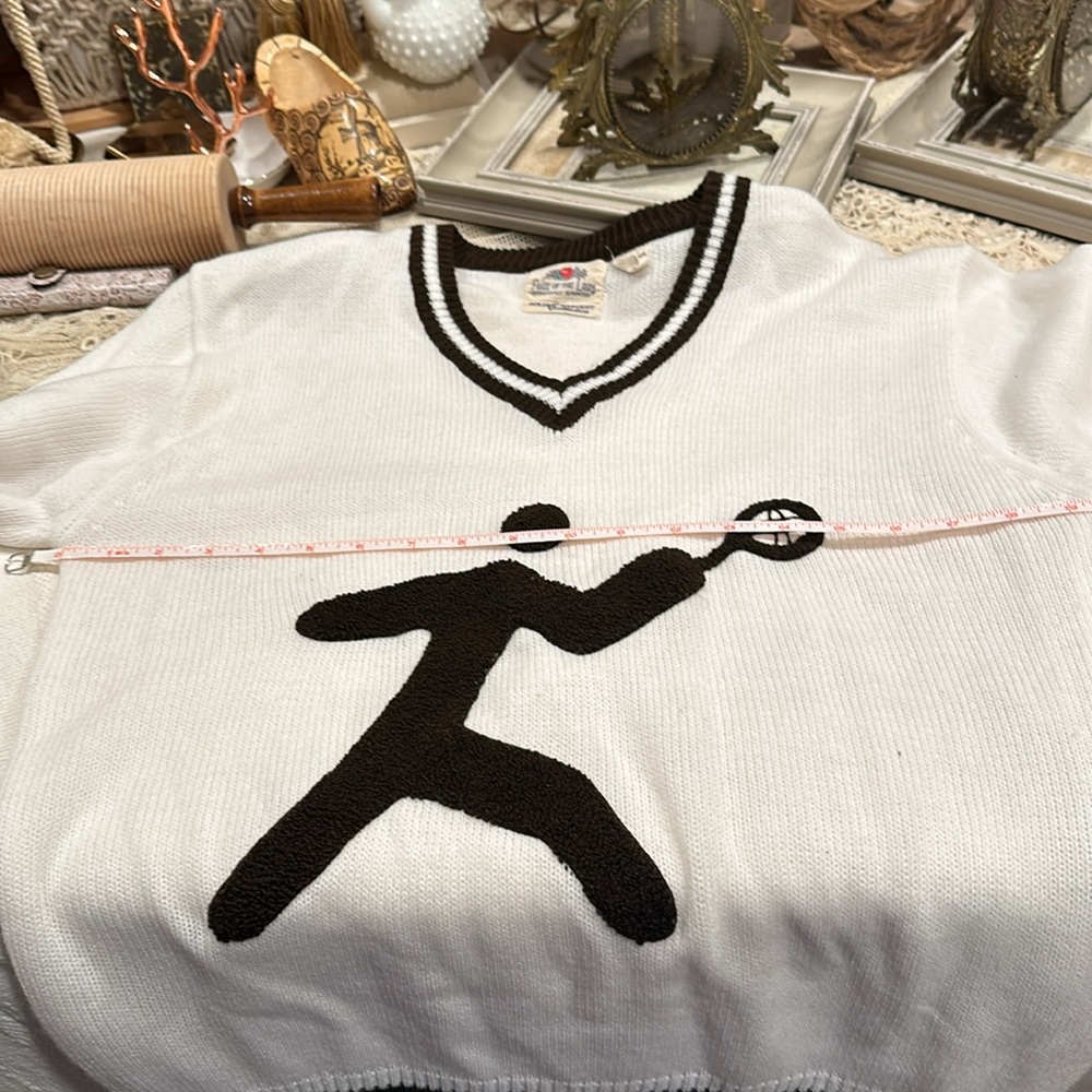 Vintage rare unisex fruit of  loom golden harvest collection sweater tennis puf - Picture 9 of 12